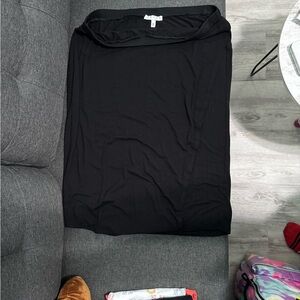 Black Women's Skirt - Faux Wrap Style